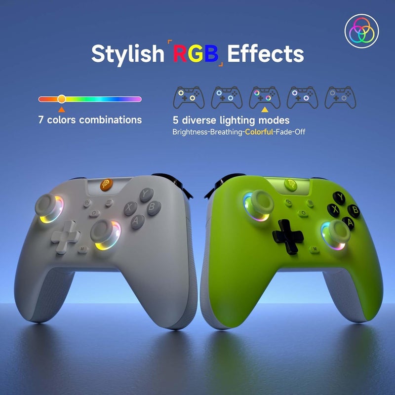 EasySMX X05 Wireless Controller for PC/Android/Steam Deck- Bluetooth Controller Gamepad with Hall Effect Joysticks and Trigger,Turbo,Rumble Vibration and RGB Lighting - Image 3